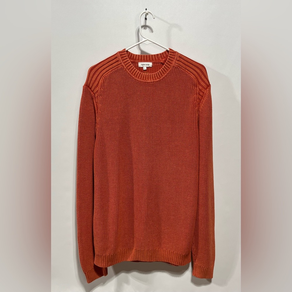 Tyler Boe Men's Burnt Orange 100%‎ Cotton Crewneck Sweater